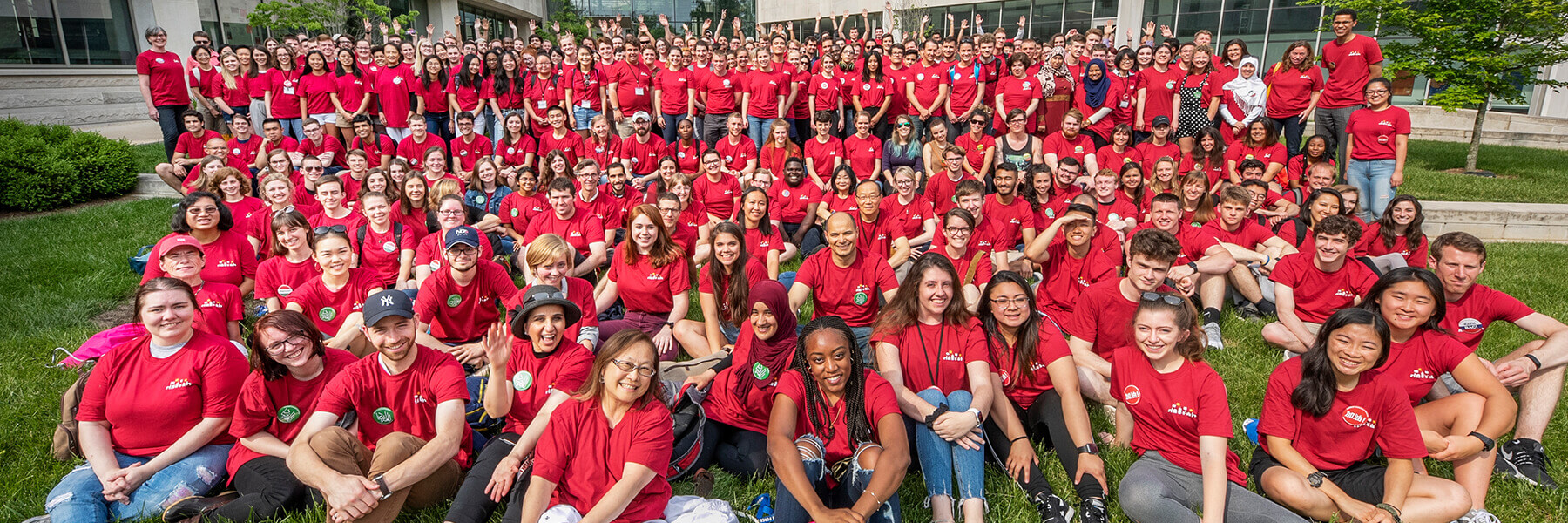 group photo of faculty, staff, and students attending the language workshop.